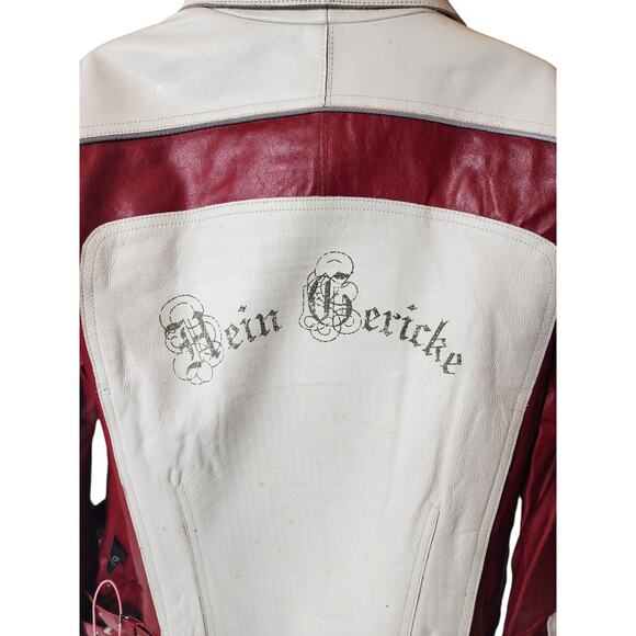 Hein Gericke Leather Motorcycle Jacket Size 14 Racing Quilted Lining Retro Biker - Picture 14 of 16